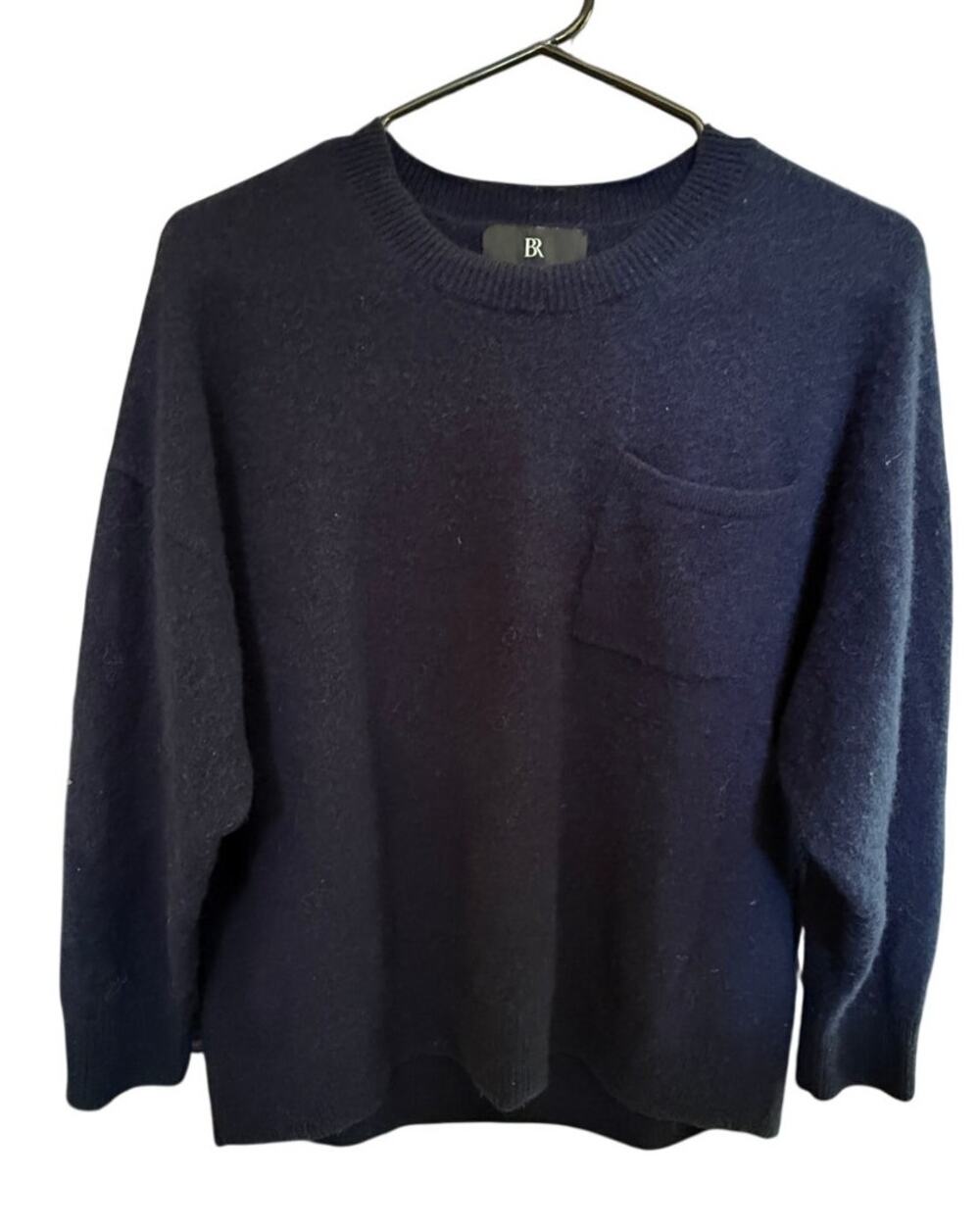 Banana Republic Navy 100% Cashmere Pocket Sweater Relaxed Small Quiet Luxury